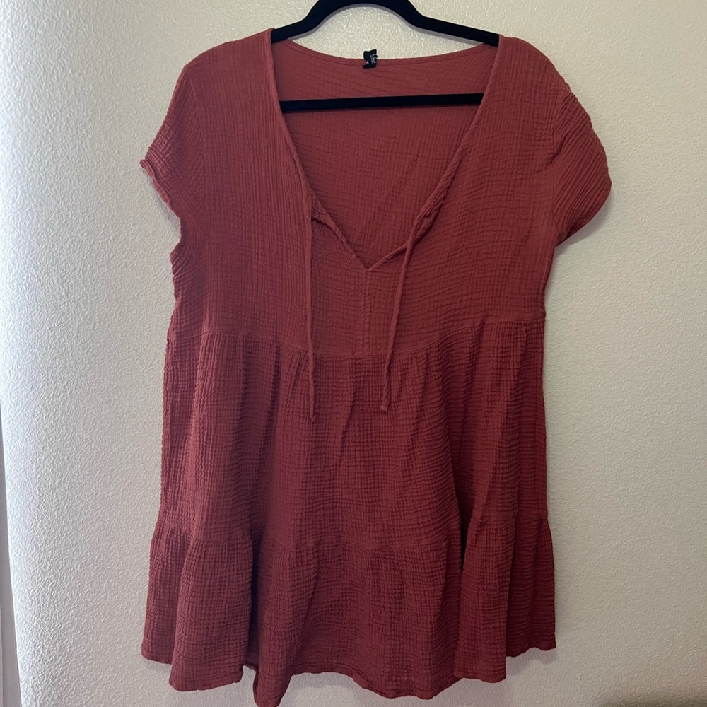 Burnt orange doll dress